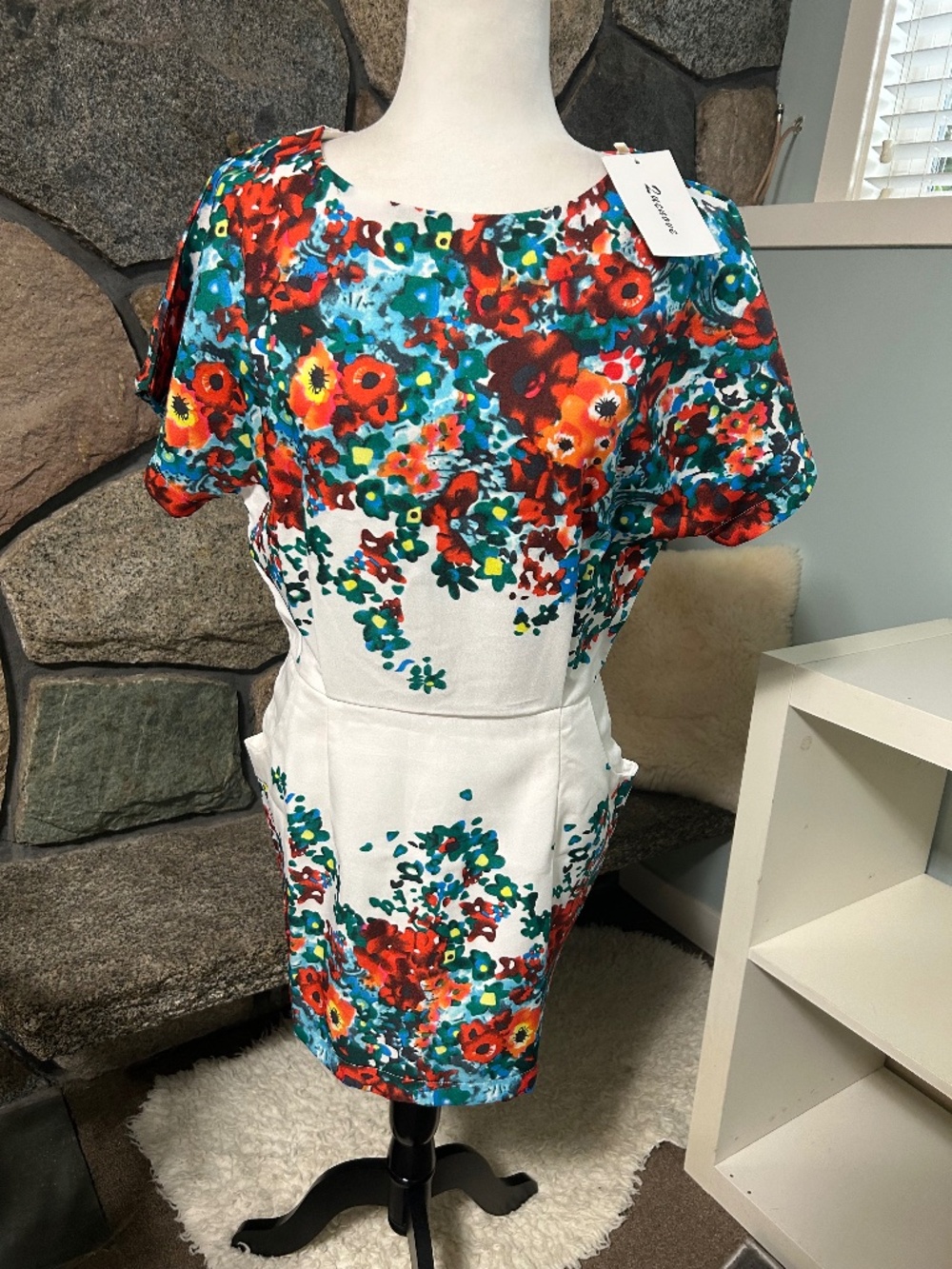 Floral Min Dress With Pockets
